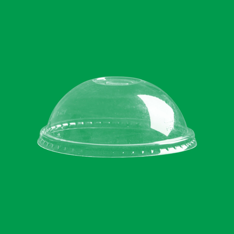 带吸管槽的一次性透明 PET 塑料圆顶盖